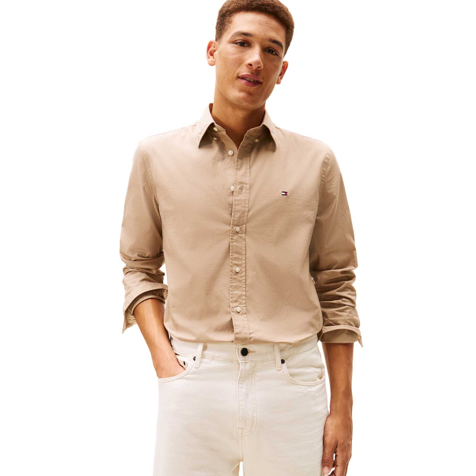 Tommy Hilfiger Flex Poplin Solid Regular Fit Shirt
